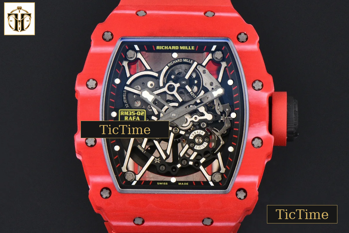 RM035-02 APSF Red NTPT Red Rubber Strap V2 (Free Sprung) RMAL1 — foto 2
