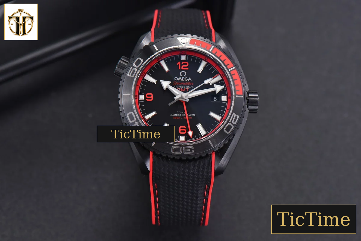 Planet Ocean Deep 45.5mm VSF Black red Ceramic Black Nylon Strap A8906 — foto 2