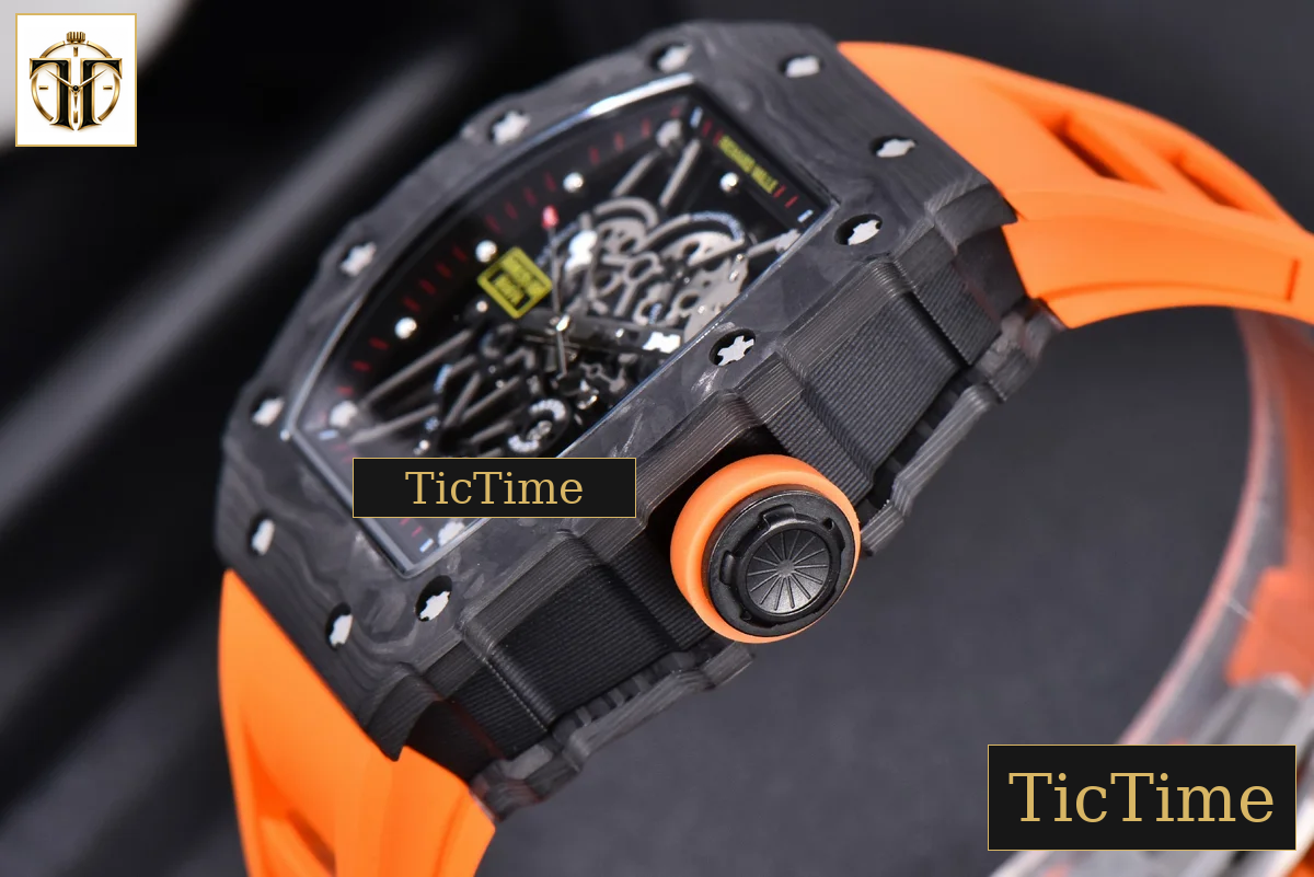 RM035-02 KVF Skeleton Dial Orange Orange Rubber Strap V3 Miyota8215 — foto 11