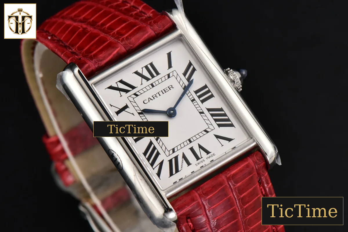 Tank Must Large 33.7×25.5mm K11F White Dial Red Croc Texture Strap Quartz — foto 9