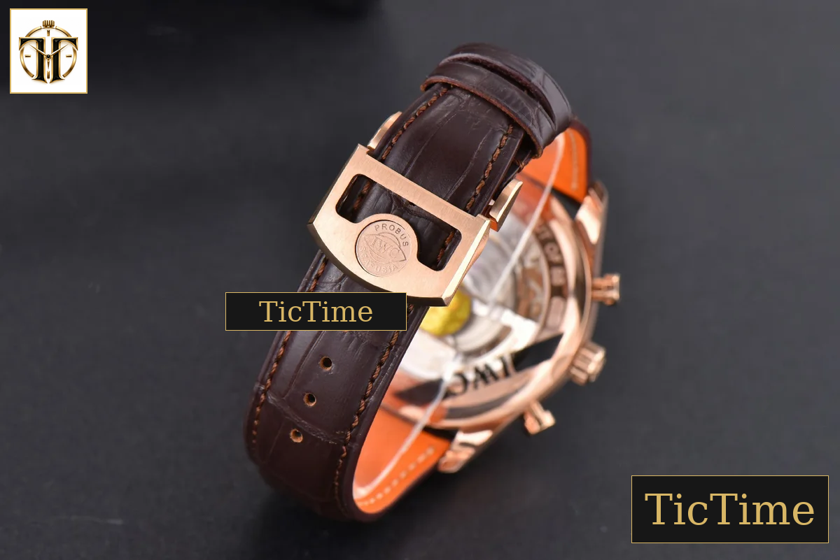 Portuguese Chrono IW390305 42mm ZF Blue Dial Brown Leather Strap A7750 — foto 22