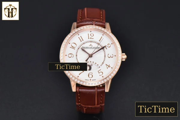 Foto frontal — Rendez-Vous Night & Day 34mm APSF RG Diamond White Textured Dial Brown Leather Strap A898