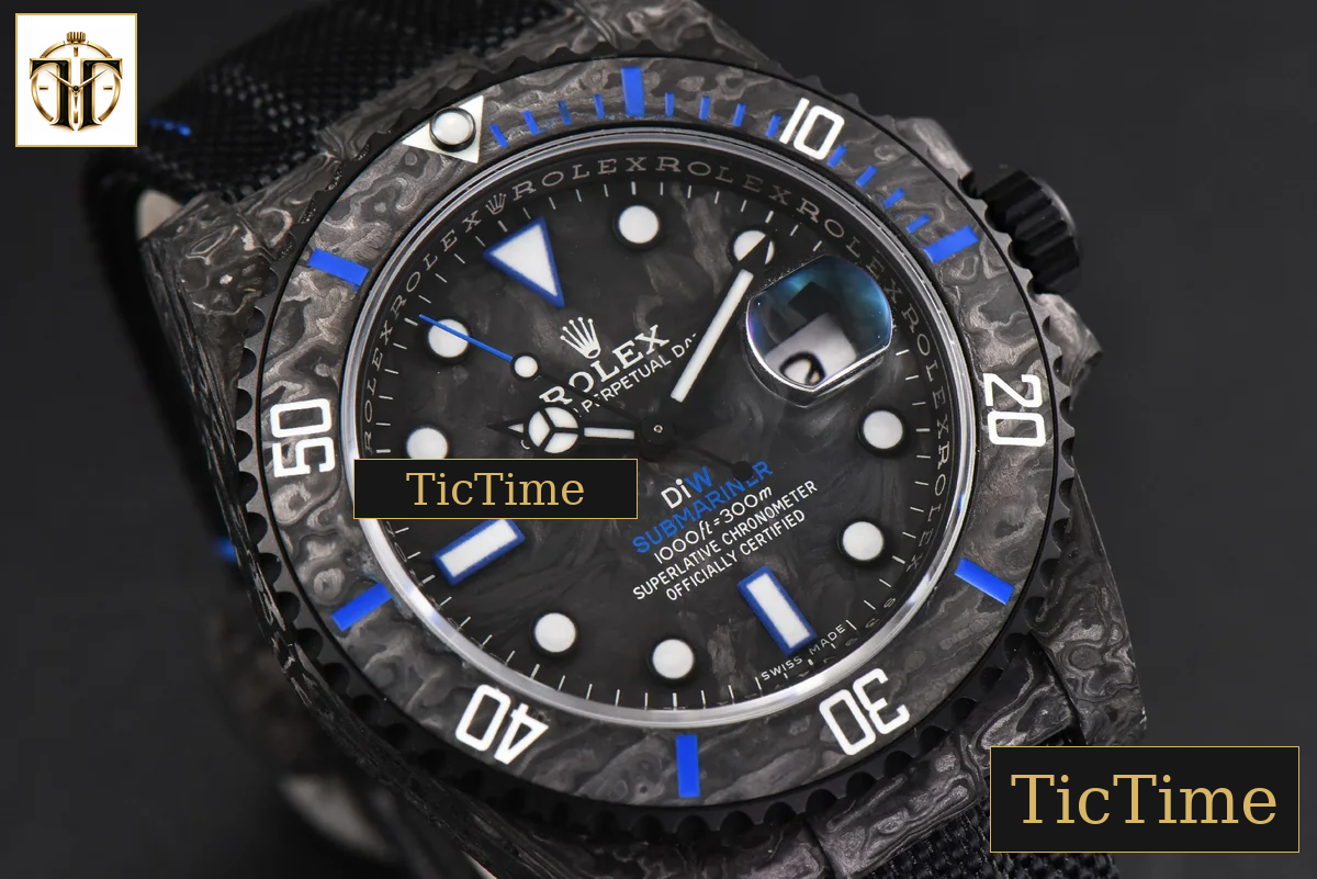 Submariner DIW Forged Carbon 40mm VSF Blue Element Nylon Strap VS3135 — foto 13
