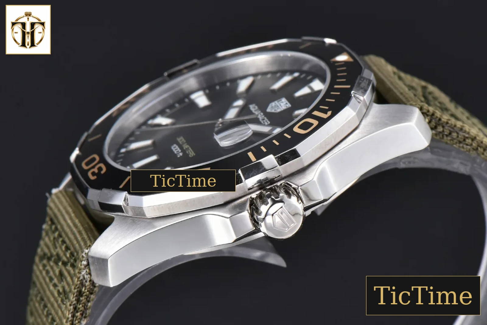 Aquaracer 300M 41mm OF Black Dial Green Nylon Strap SW200 — foto 11
