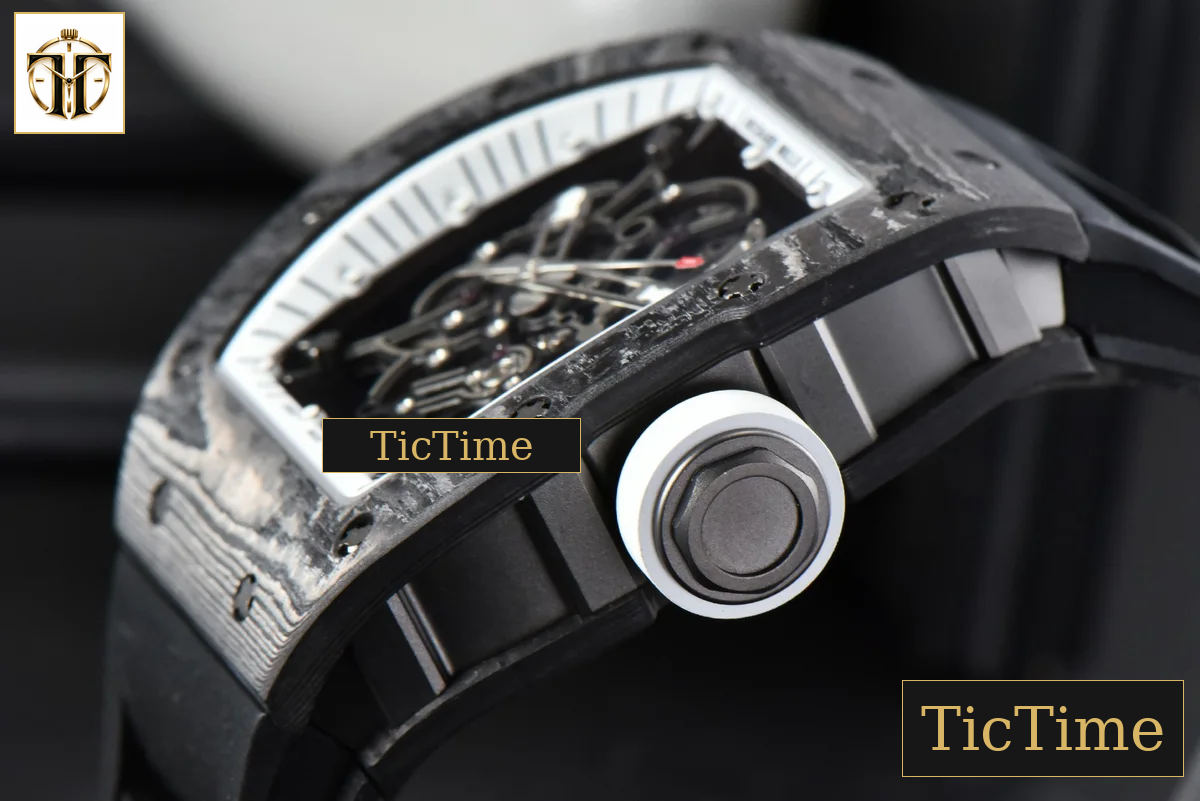 Bubba Watson RM055 42.7mm ZF Black NTPT White Skeleton Dial Black Rubber Strap V6 NH05 — foto 9