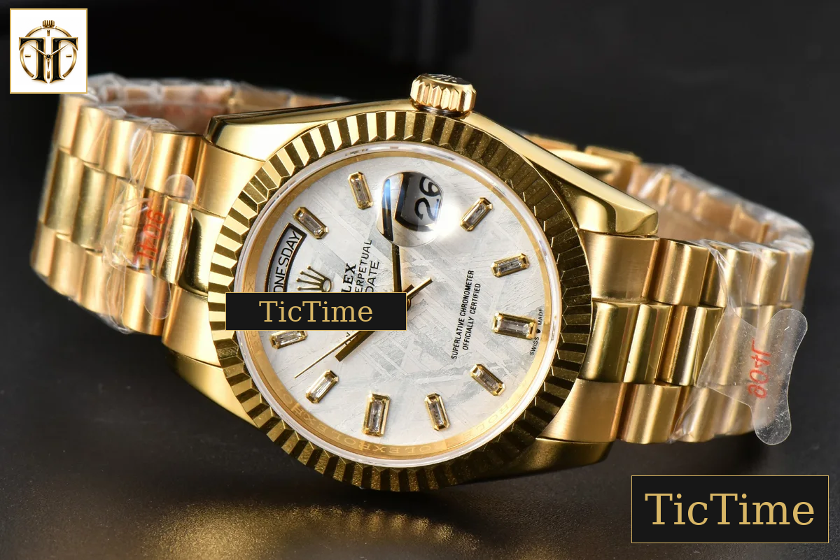 Daydate 36mm GMF YG Meteorite Dial Stick Diamond Marker YG Bracelet A3235 — foto 8