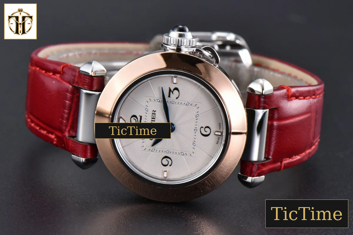 Pasha Ladies 30mm AF RG White Dial Red Leather Strap Jap Quartz — foto 11