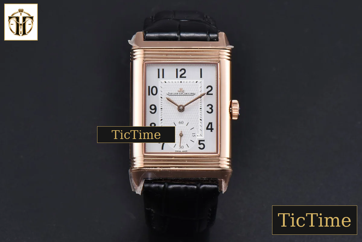 Master Reverso Tribute Small Seconds 30X47mm MGF RG White Dial RG Hands Black Leather Strap A854A — foto 3