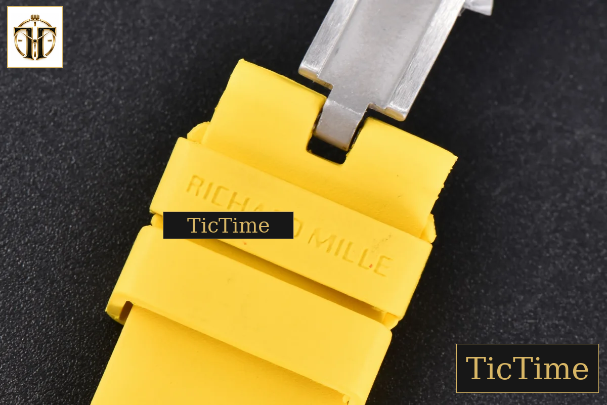 RM035-02 42mm T+F White Forged Carbon Skeleton Dial Red Crown Yellow Rubber Strap RMUL2 — foto 21