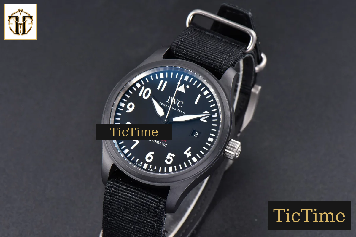 Pilot Top Gun IW326901 41mm ZF Black Ceramic Black Nylon Strap A32111 — foto 4