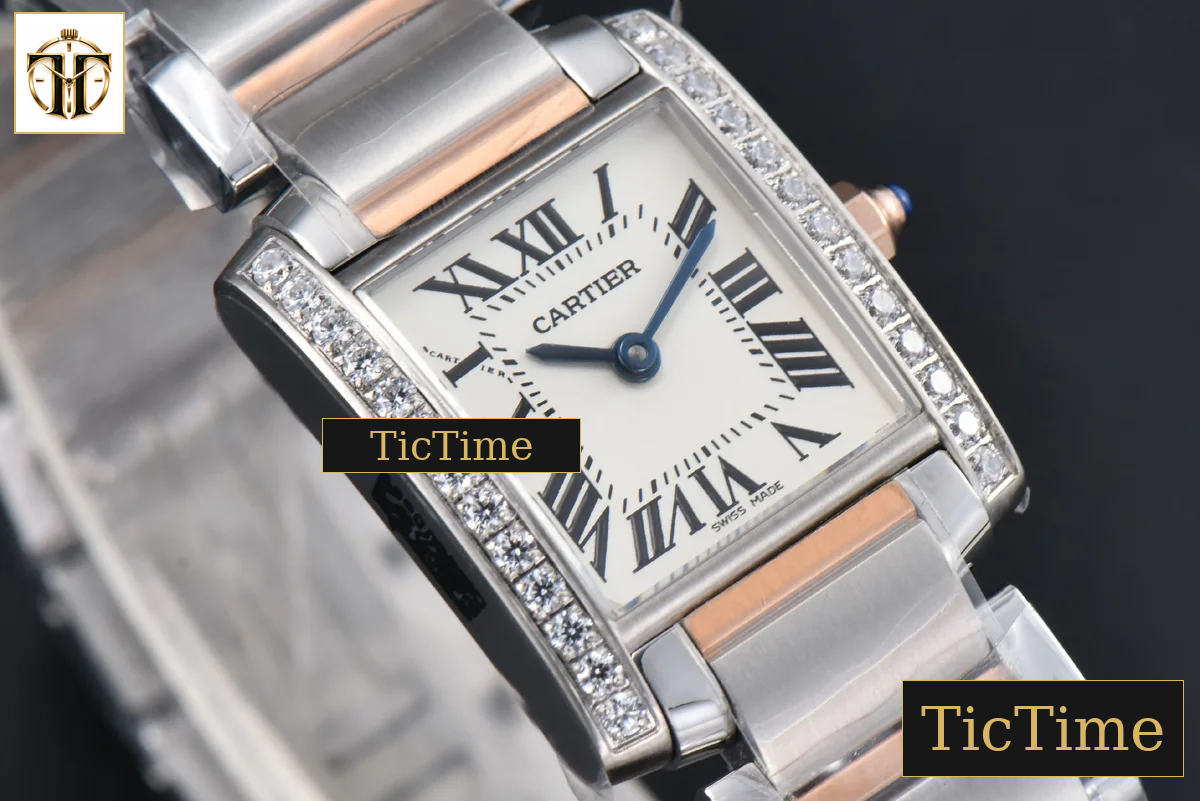 Tank Francaise Small 25.7mmx21.2mm 8848F Diamond RG/SS Bracelet Quartz — foto 11