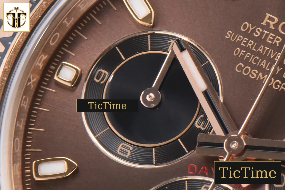 Daytona 116505 40mm Clean Factory RG Brown Dial Black Subdials RG Bracelet A4130 — foto 7