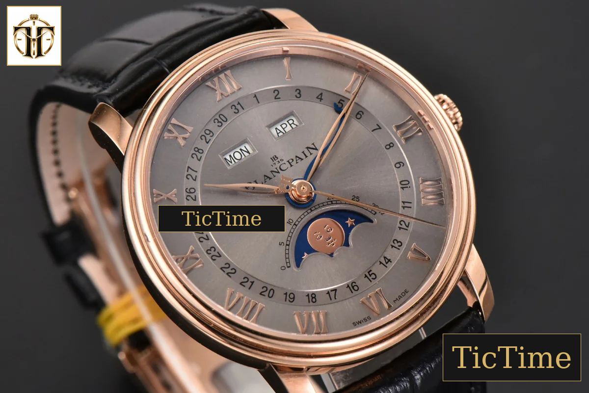 Villeret Complicated Function 6654 40mm OMF RG Silver Dial Black Leather Strap V3 A6654 — foto 11