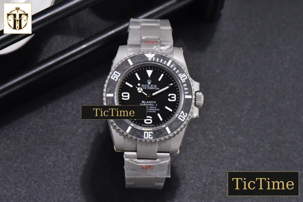 Foto frontal — Submariner DIW Sandblasted 40mm VSF Black Carbon Dial SS Bracelet VS3135