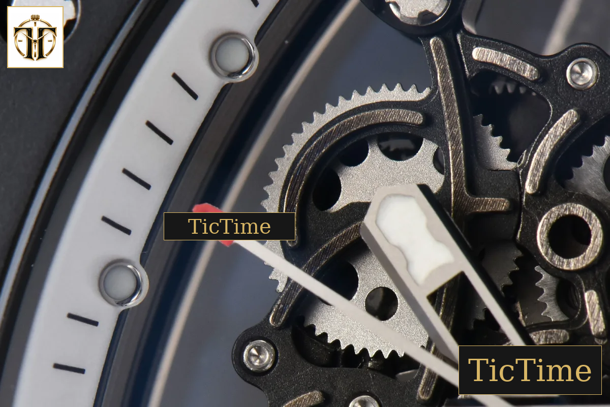 RM055 42.7mm BBRF Black NTPT White Skeleton Dial White Rubber Strap RMUL2 — foto 8