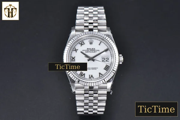 Foto frontal — DateJust 904L 126234 36mm VSF White Dial Roma Marker Jubilee Bracelet VS3235
