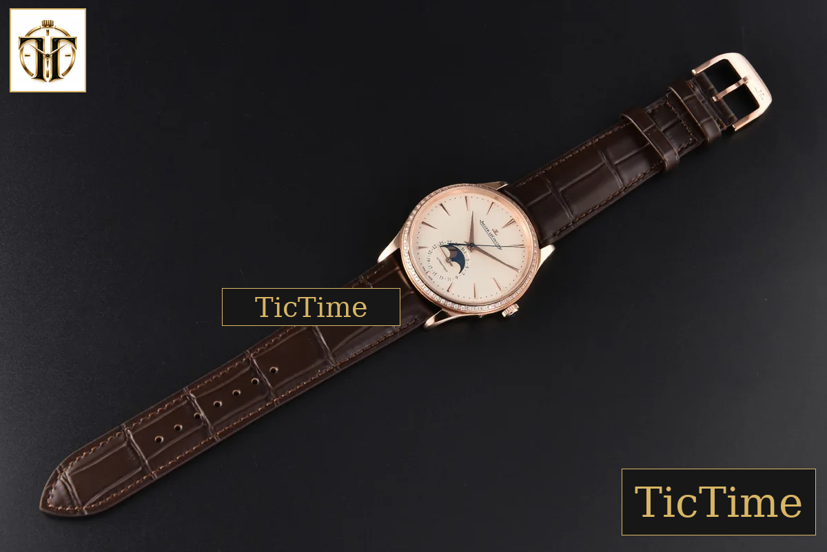 Master Ultra Thin Moonphase 1362501 39mm APSF RG Diamond White Dial Brown Leather Strap SA925 — foto 4