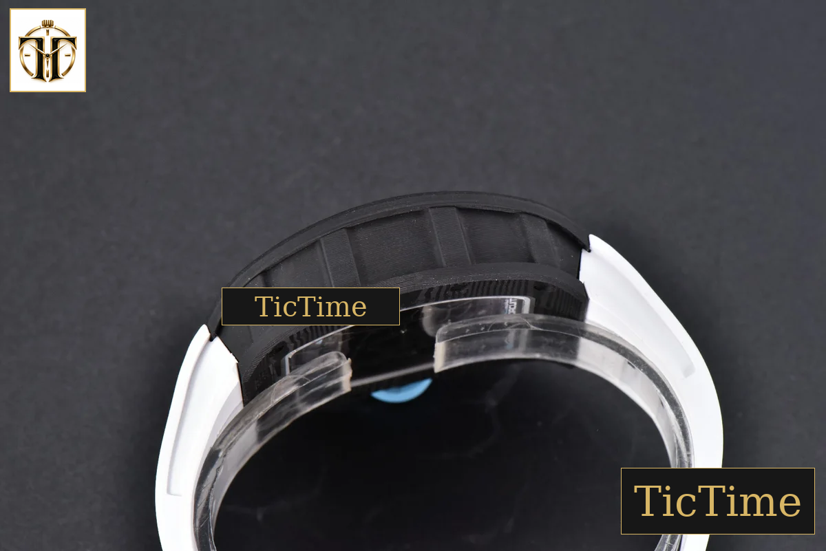 NTPT RM055 42.7mm BBRF Blue Skeleton Dial White Rubber Strap RMUL2 — foto 17