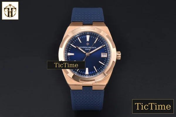 Foto frontal — Overseas 4500V 41mm PPF RG Blue Dial Blue Rubber Strap A5100