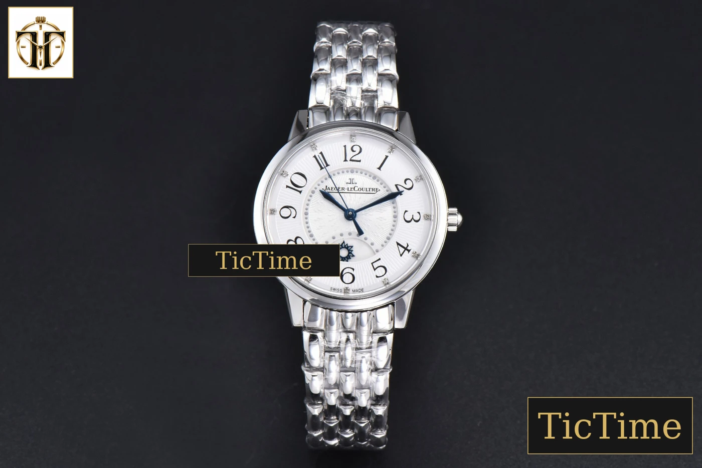 Vista frontal — Rendez-Vous Night & Day 34mm APSF White Textured Dial SS Bracelet A898