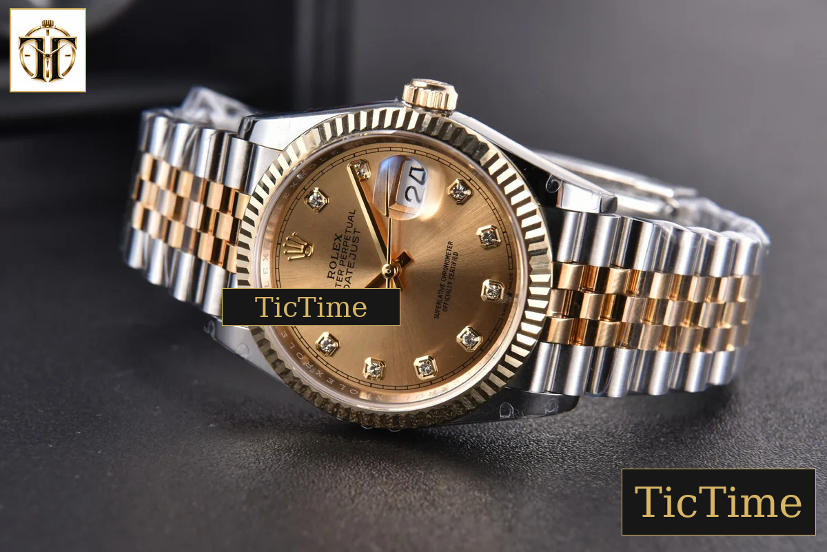DateJust 904L 36mm GMF YG/SS Fluted Bezel YG Dial Diamond Marker Jubilee Bracelet VR3235 — foto 15