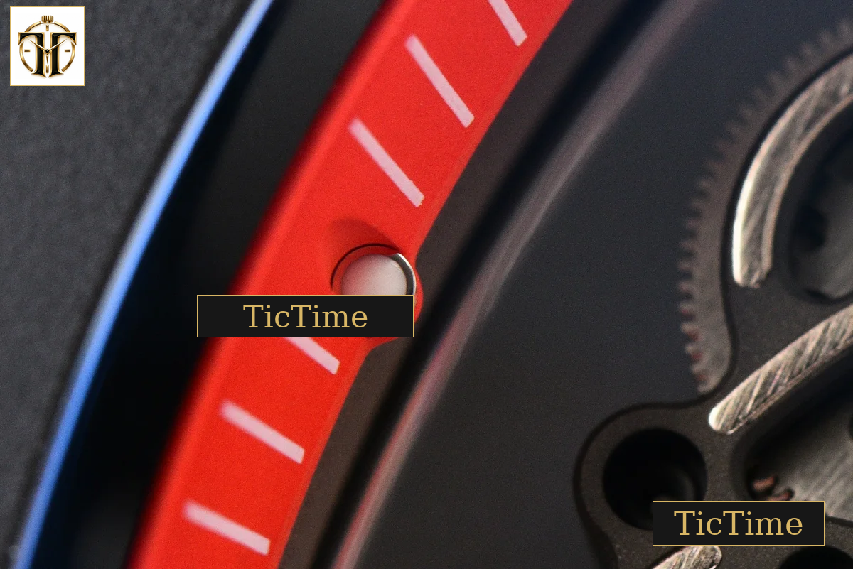 RM055 42.7mm APSF Ceramic Black Bezel Red Skeleton Dial Black Crown Red Rubber Strap RMUL2 — foto 8