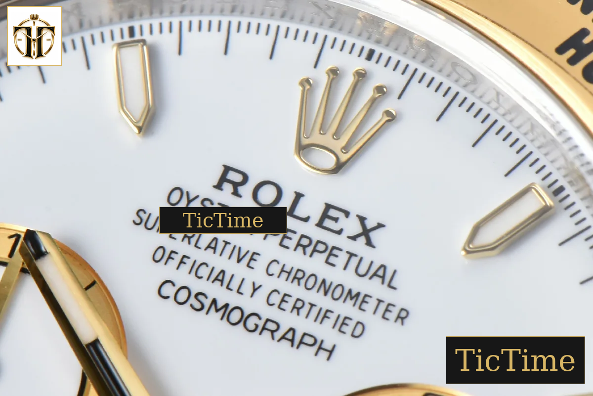 Daytona 126503 40mm Clean Factory White Dial Lume Marker YG/SS Bracelet SH4131 — foto 5