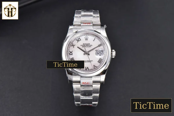 Foto frontal — DateJust 36mm GMF SS Smooth Bezel White MOP Dial Roma Marker Oyster Bracelet VR3235