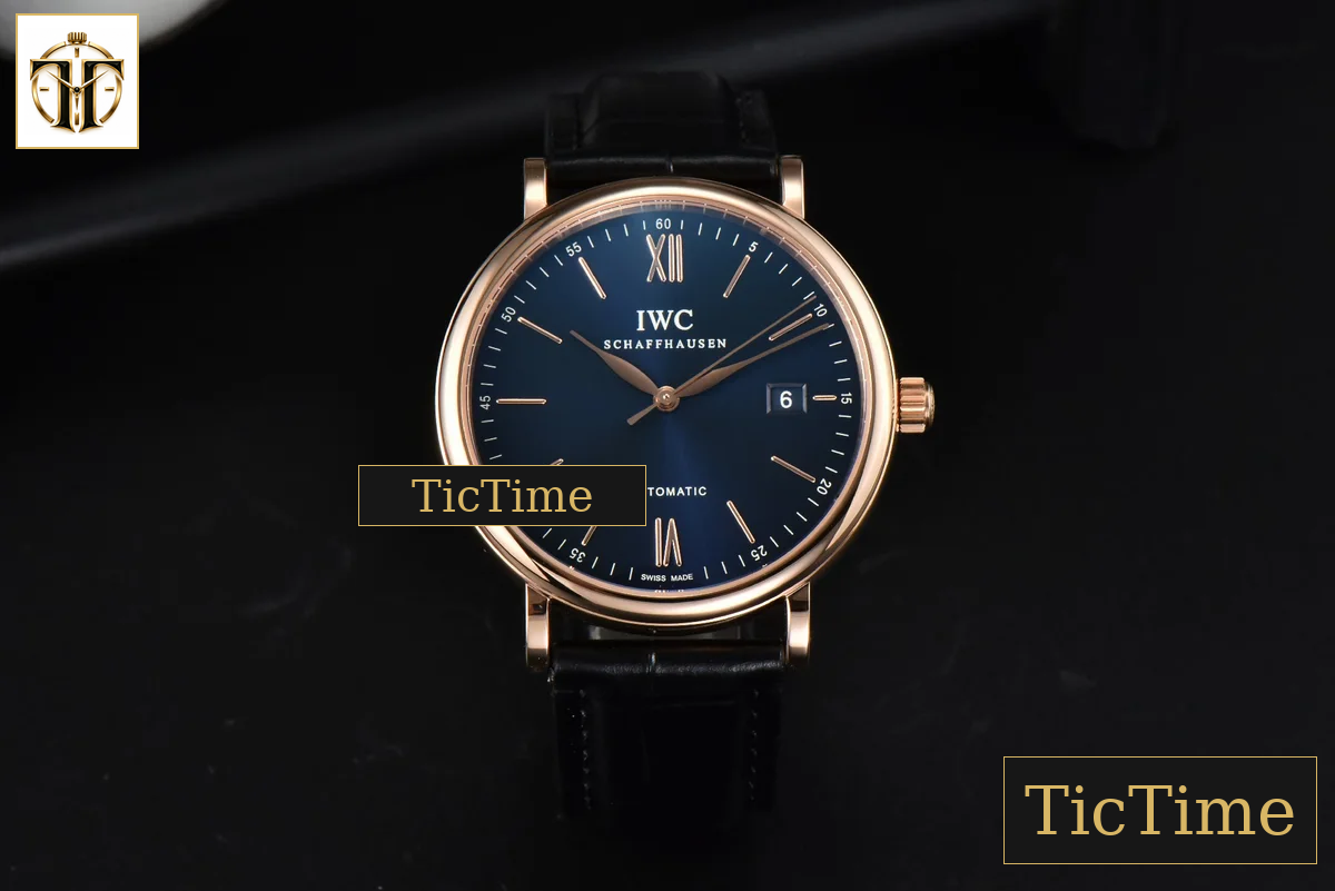 Portofino Automatic 40mm ZF RG Blue Dial RG Marker Black Croc Strap A9019 — foto 3