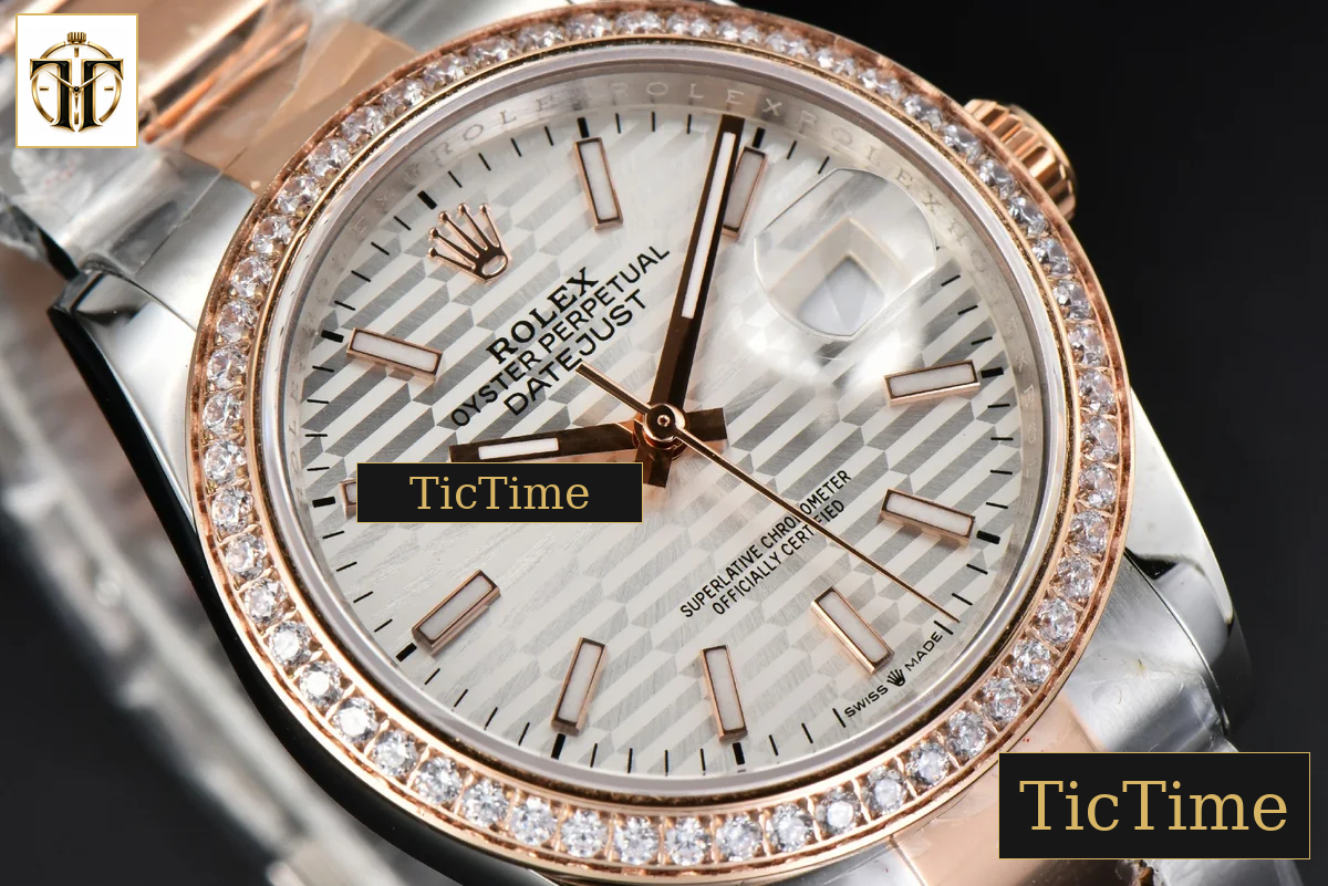 DateJust 36mm BPF RG/SS Diamodn Bezel Silver Motif Dial Oyster Bracelet A2824 — foto 7