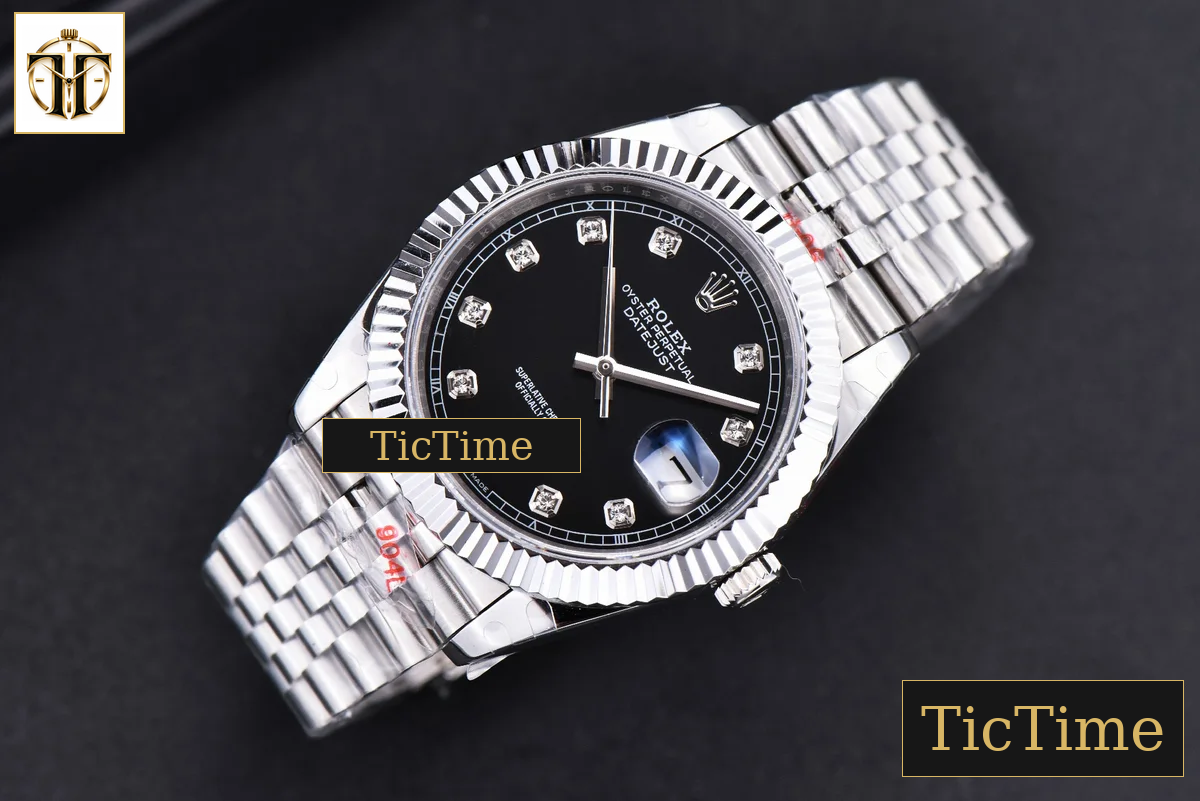 Datejust 41mm GMF SS Black Dial Diamond Marker Fluted Bezel Jubille Bracelet VR3235 — foto 4