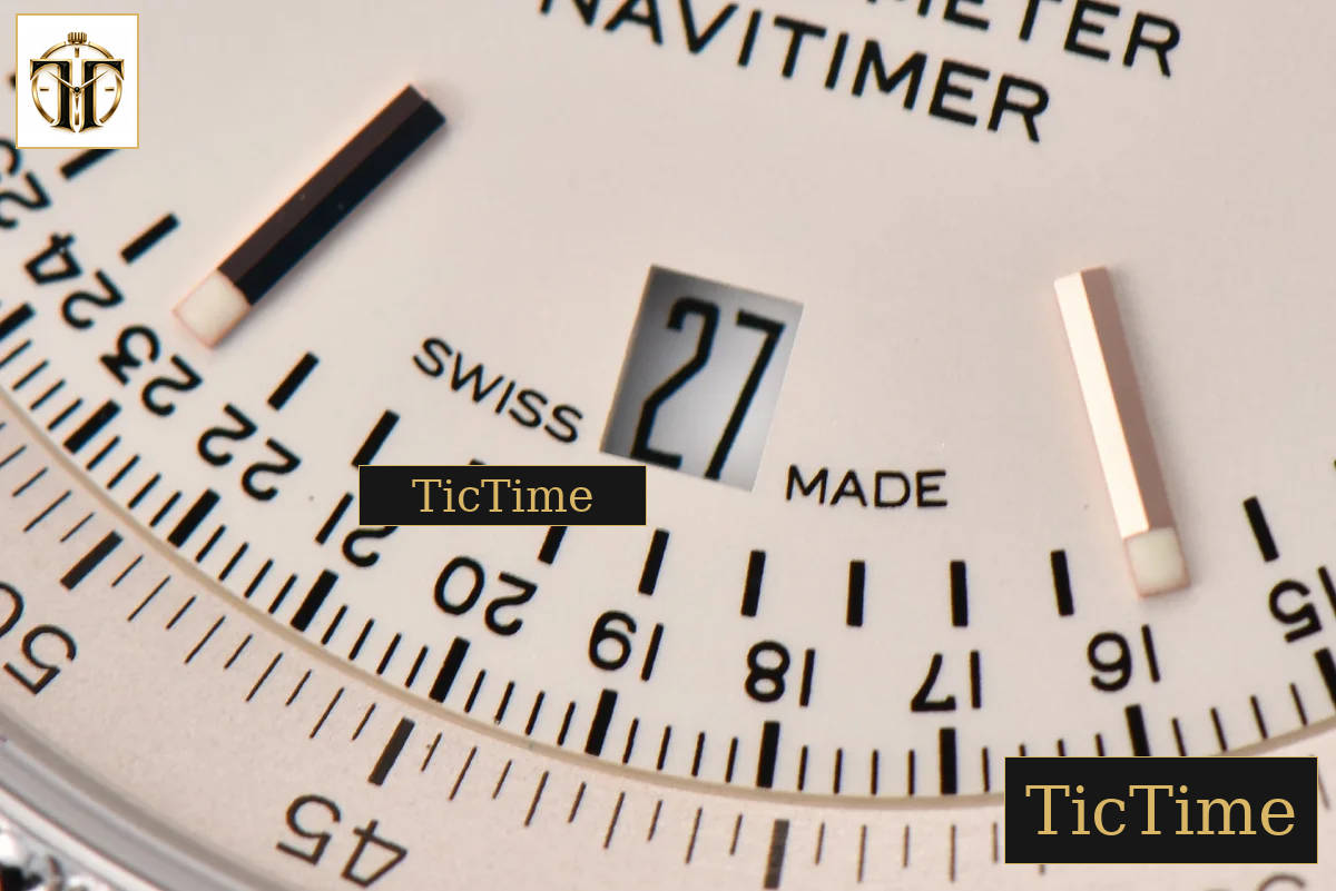 Navitimer 41mm V7F White Dial Brown Leather Strap A2824 — foto 7