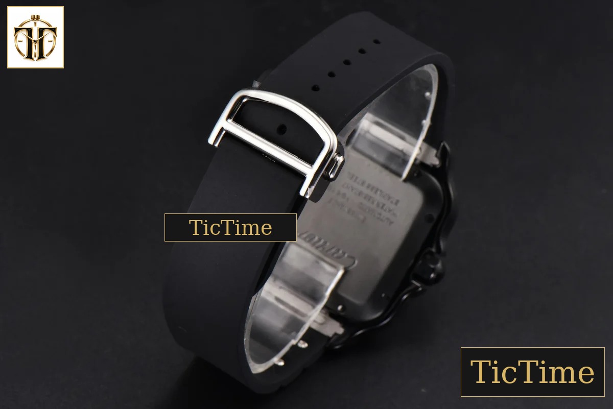 Santos Large 40mm GF PVD Black Dial Black Rubber Strap Miyota 9015 — foto 23