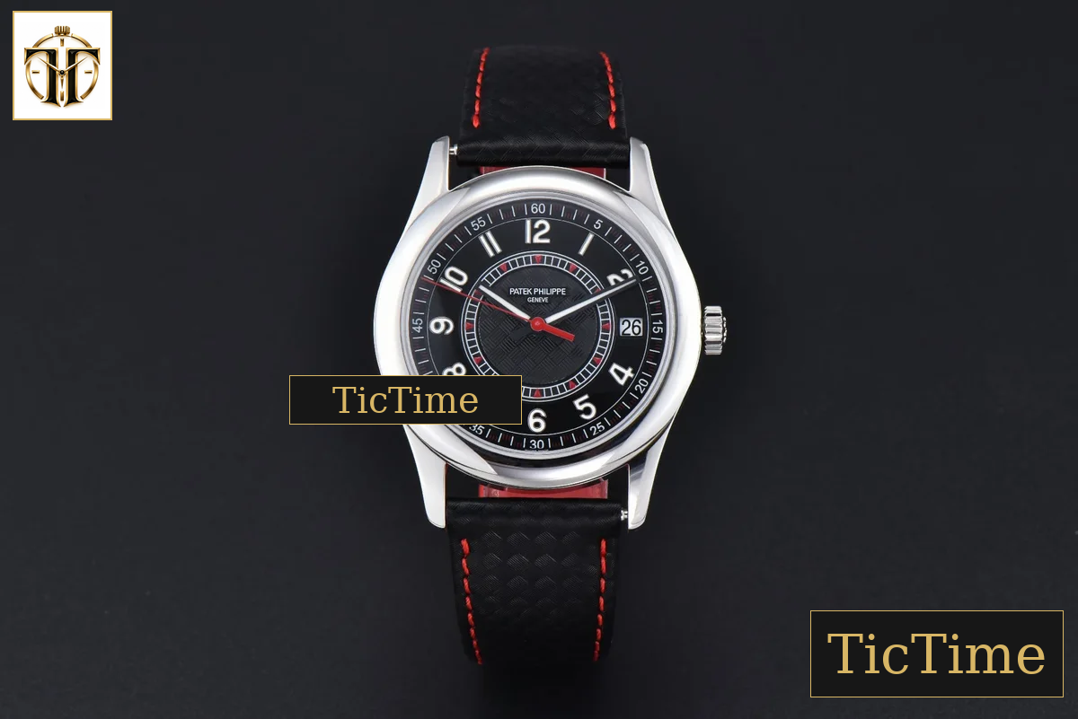 Calatrava 6007G 40mm ZF Black Dial Red Hand Nylon Strap 9015 — foto 3