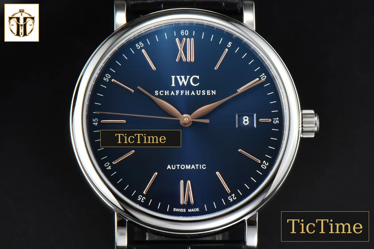 Portofino Automatic 40mm ZF Blue Dial RG Hands Black Croc Strap A9019 — foto 2