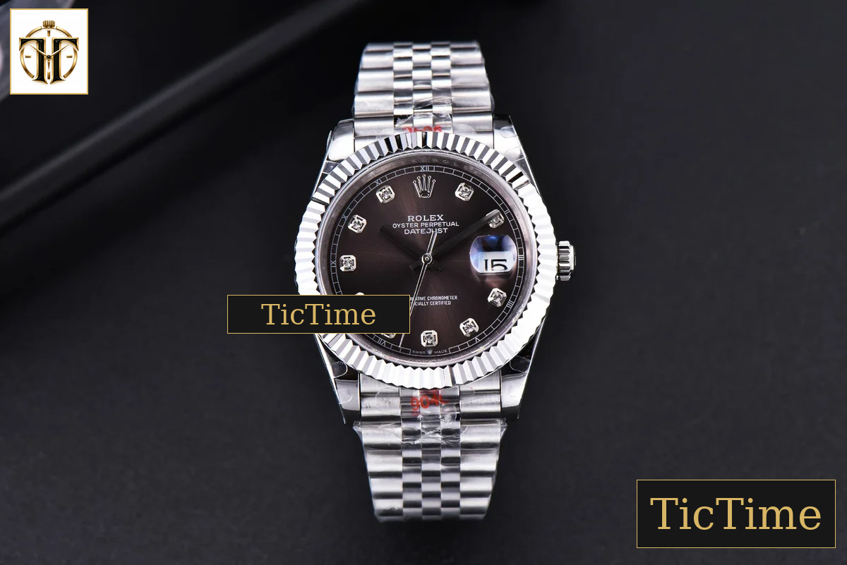 Datejust 41mm GMF SS Borwn Dial Diamond Marker Fluted Bezel Jubille Bracelet VR3235 — foto 3
