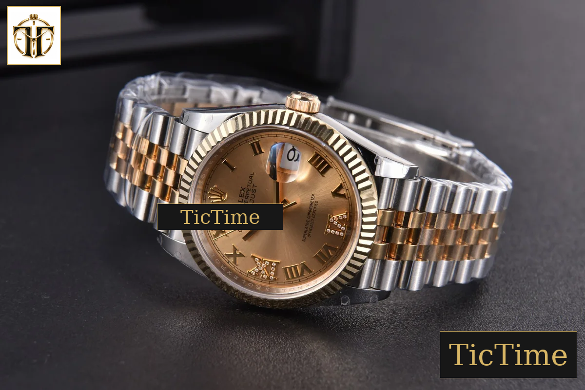 DateJust 904L 36mm GMF YG/SS Fluted Bezel YG Dial Diamond Roma Marker Jubilee Bracelet VR3235 — foto 16