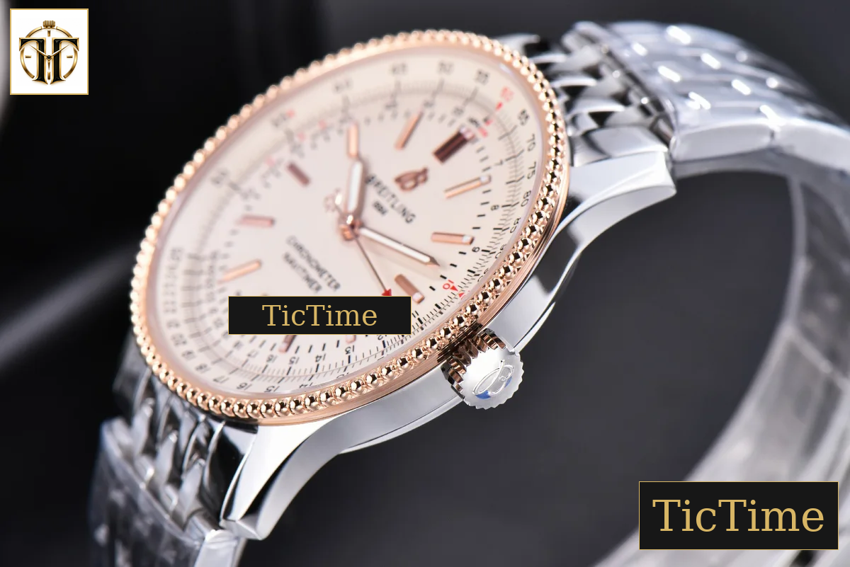 Navitimer 41mm TF RG White Dial White Bezel SS Bracelet A2824 — foto 10
