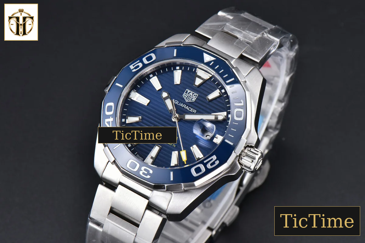 Aquaracer Calibre 5 43mm OF Blue Dial Silver Hand SS Bracelet SW200 — foto 4