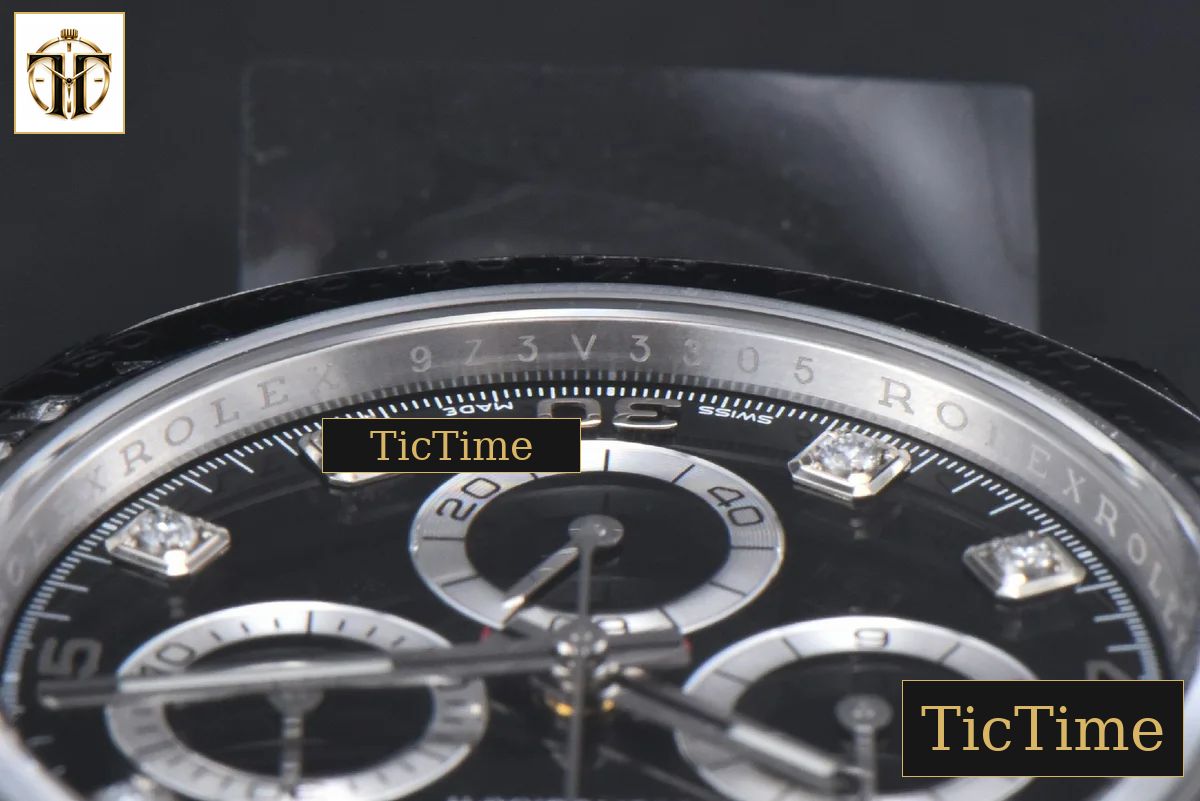 Daytona 116509 40mm Clean Factory SS Black Dial Diamond Marker SS Bracelet A4130 — foto 12