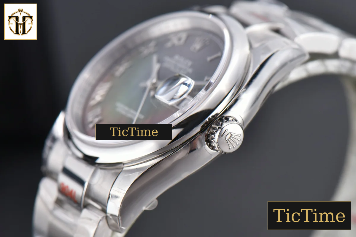 DateJust 36mm GMF SS Smooth Bezel Gray MOP Dial Roma Marker Oyster Bracelet VR3235 — foto 11