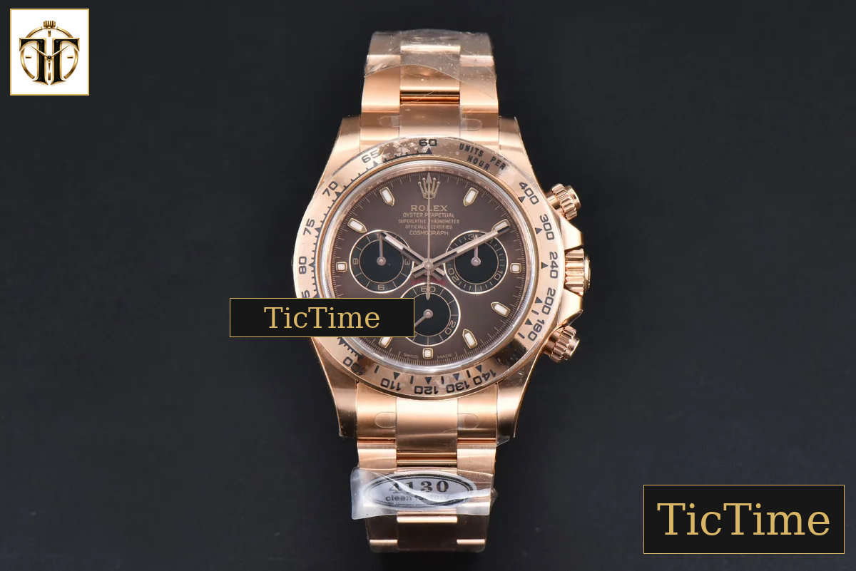 Daytona 116505 40mm Clean Factory RG Brown Dial Black Subdials RG Bracelet A4130 — foto 3