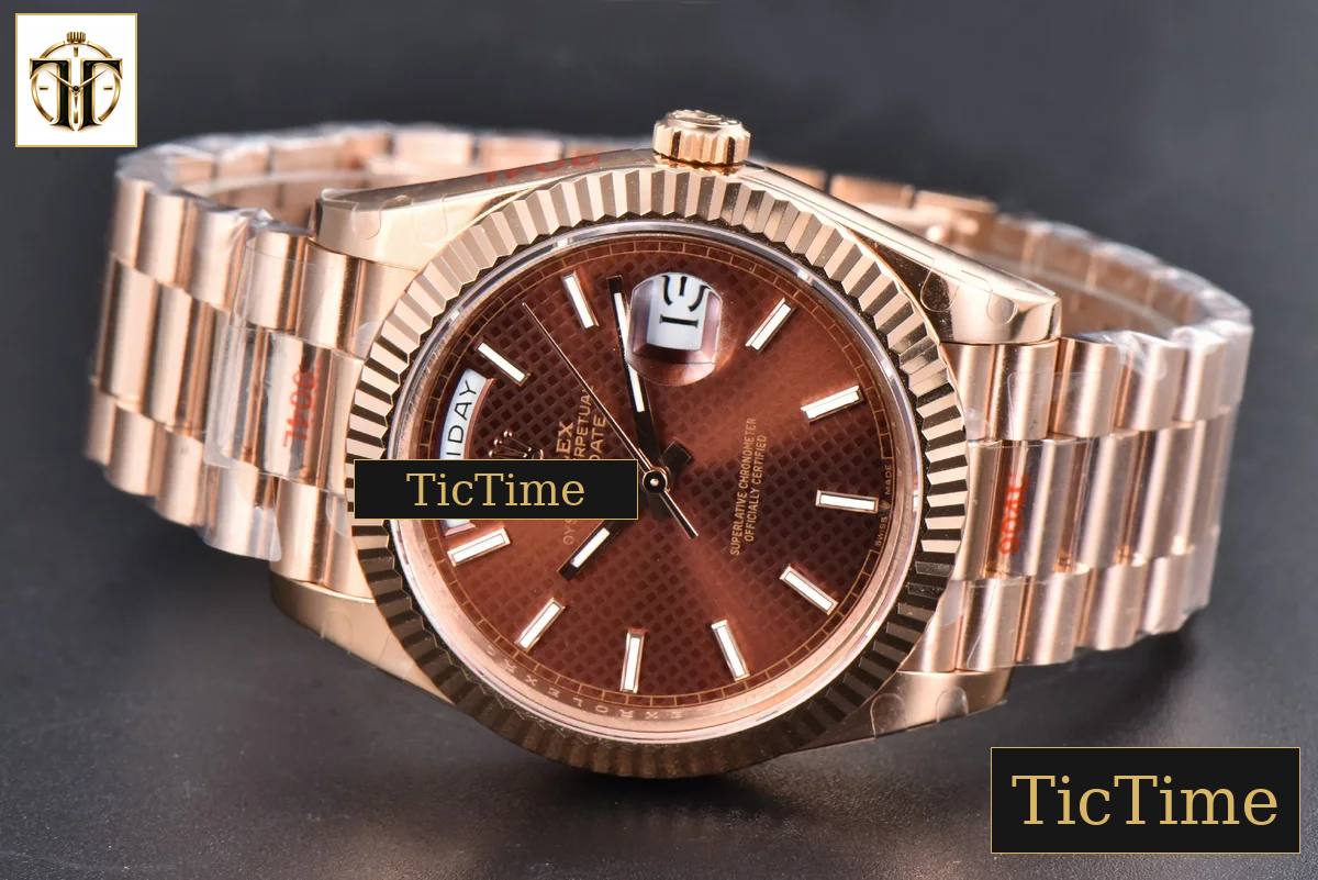 DayDate 40mm GMF RG Brown Dial Lume Marker President Bracelet A3235 — foto 16