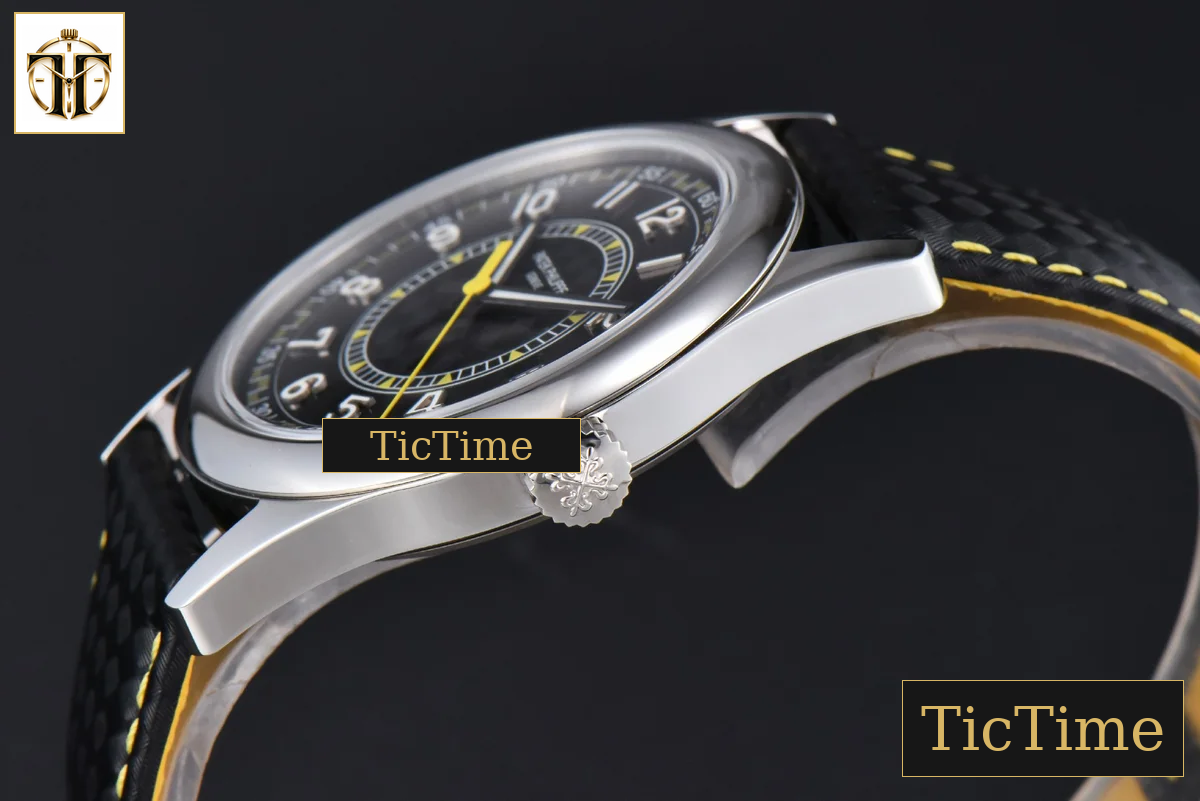 Calatrava 6007G 40mm ZF Black Dial Yellow Hand Nylon Strap 9015 — foto 11