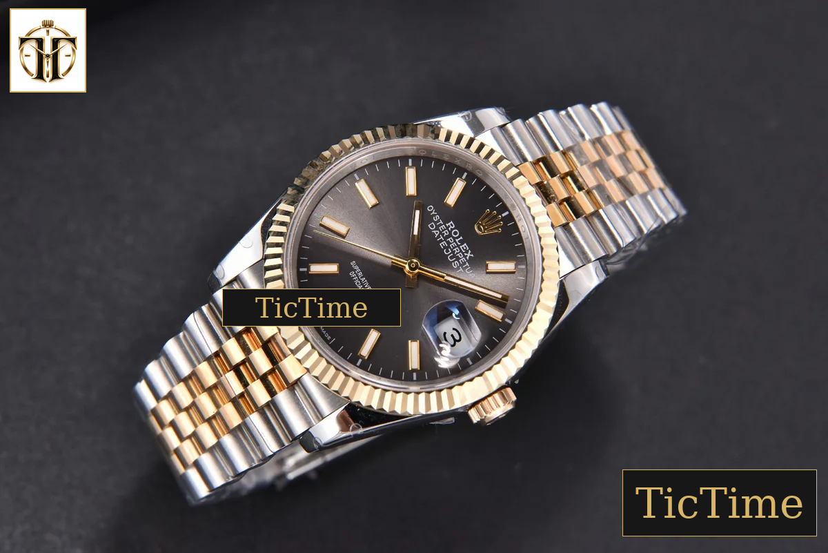 DateJust 904L 36mm GMF YG/SS Fluted Bezel Black Dial Lume Marker Jubilee Bracelet VR3235 — foto 3