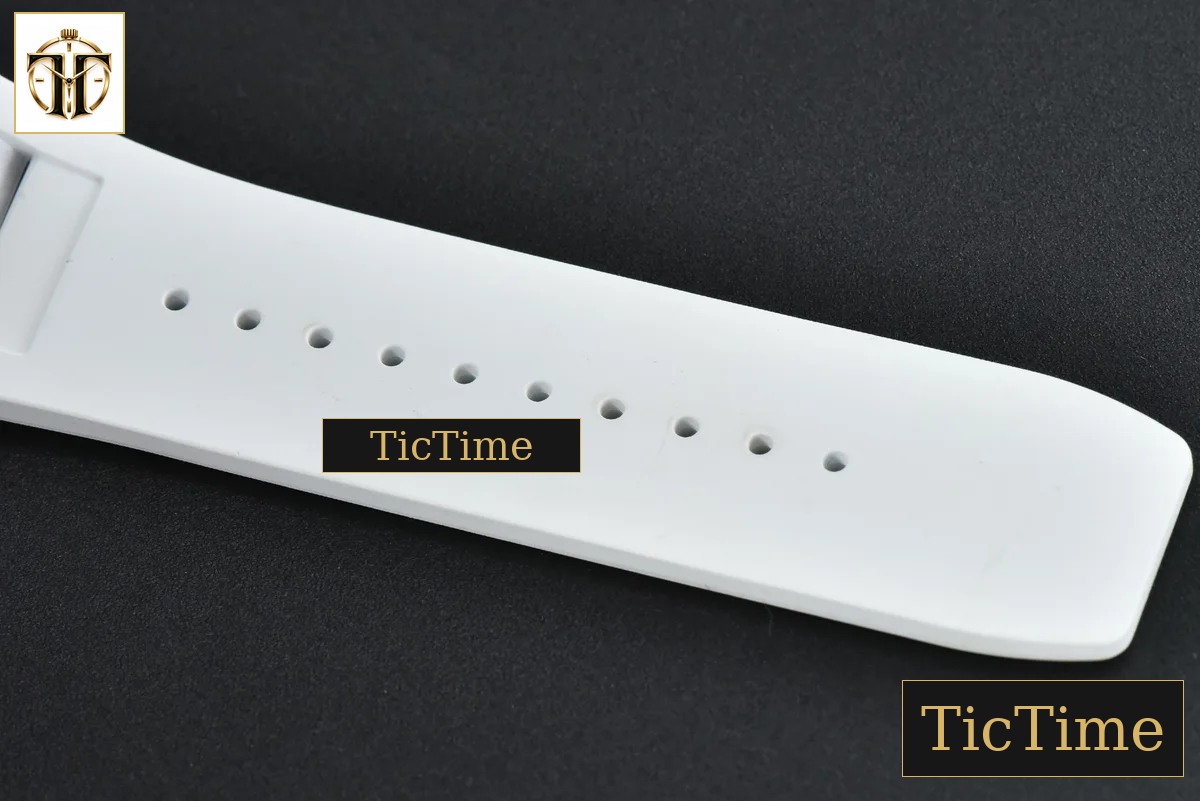 RM055 42.7mm ZF White Ceramic Black Skeleton Dial White Rubber Strap V6 NH05 — foto 27