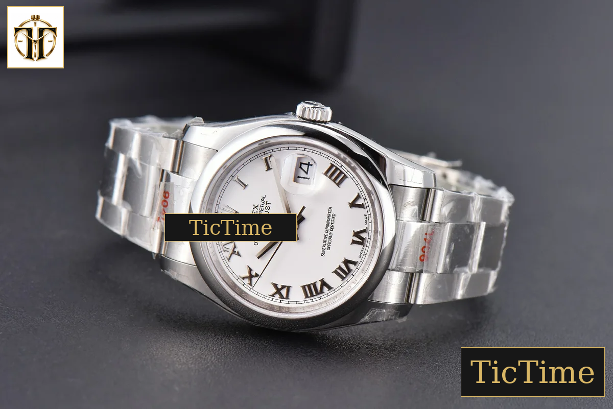 DateJust 36mm GMF SS Smooth Bezel White Dial Roma Marker Oyster Bracelet VR3235 — foto 15