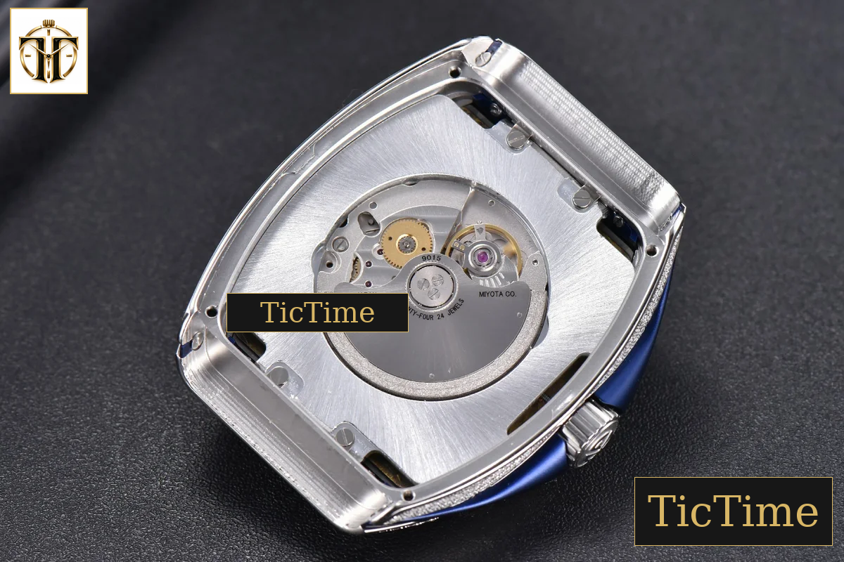 Vanguard V45 ZF SS Full Diamonds Blue Textured Dial Blue Rubber Strap Miyota 9015 — foto 21