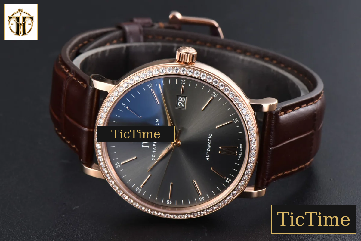 Portofino 40mm V7F RG Diamond Gray Dial RG Marker Brown Leather Strap A2892 — foto 13