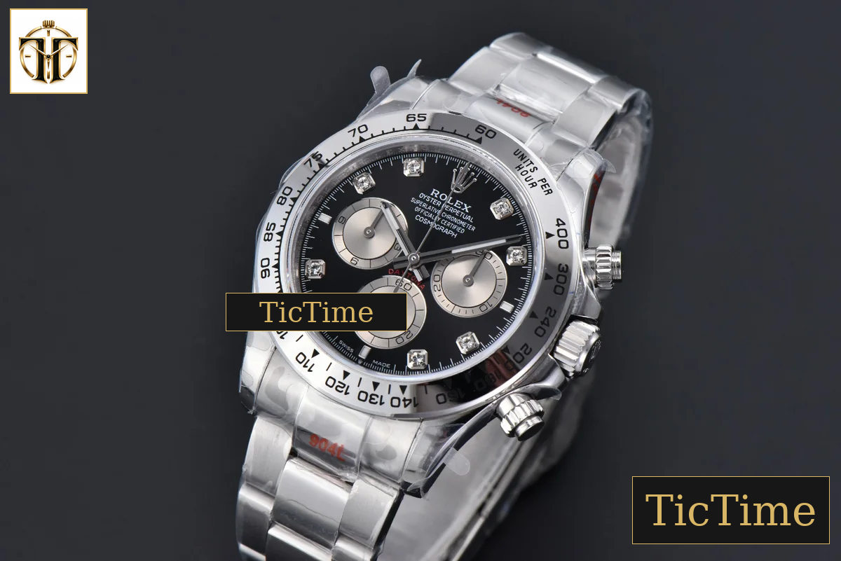 Daytona 904L 126509 40mm BPF SS Black Dial Sliver Subdial Diamond Marker SS Bracelet SH4131 — foto 4